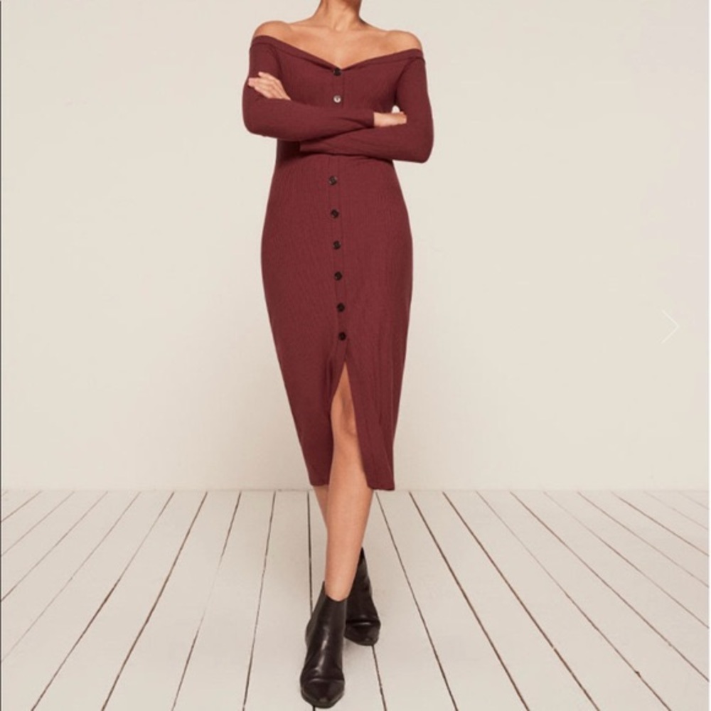 Reformation Cora Dress Garnet size small